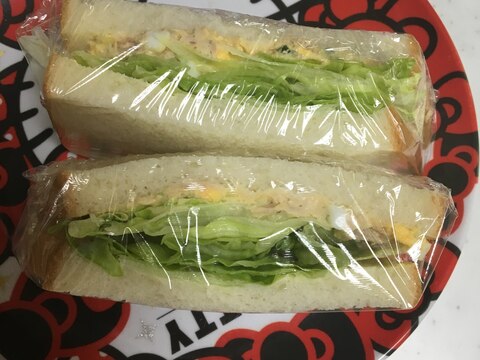 ツナときゅうりのゆで卵サラダのサンドイッチ☆食パン